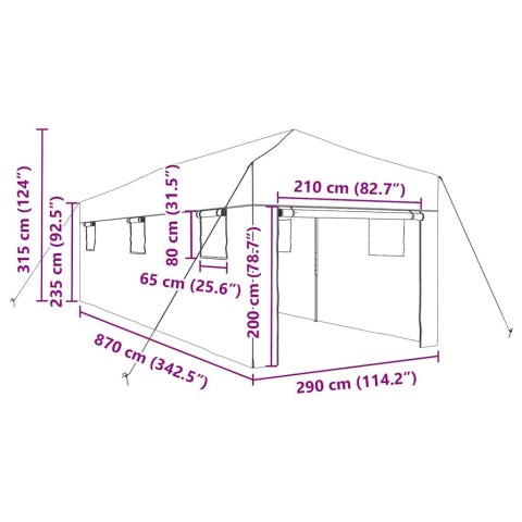 Szklarnia z dachem Zielony 290 x 870 x 315 cm Stal Lumarko!