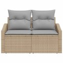 Sofa Ogrodowa z poduszką Beżowy 123 x 62 x 69cm polirattan Lumarko!