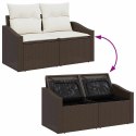 Sofa Ogrodowa z poduszką Brązowy 123 x 62 x 69cm polirattan Lumarko!