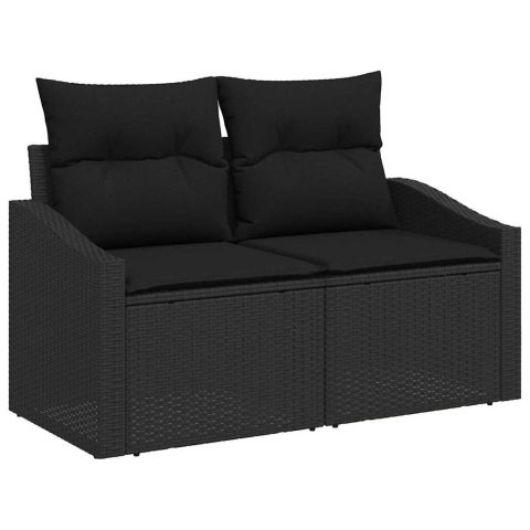 Sofa Ogrodowa z poduszką Czarny 123 x 62 x 69cm polirattan Lumarko!