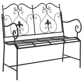 VidaXL Ławka ogrodowa Czarny 104 x 54 x 93 cm Stal