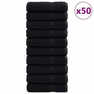 VidaXL Ręcznik Gościnny SOLUND 50 szt. Czarny 50 x 100 cm 550 gsm
