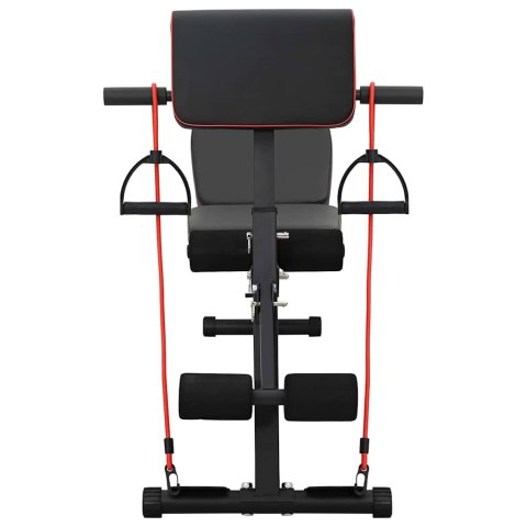 Regulowana ławka treningowa z gumami oporowymi 150 kg Czarna Stal Lumarko!