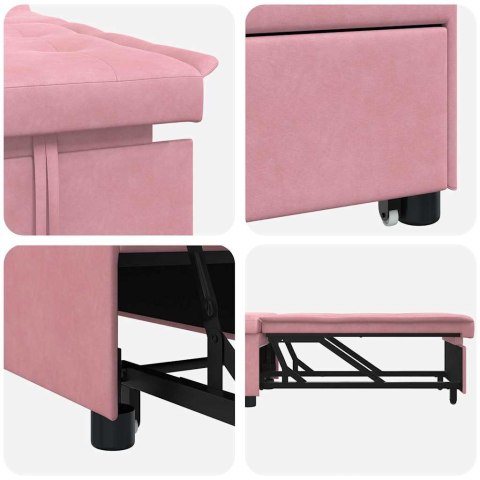 VidaXL Sofa Bed Różowy 194 x 67 x 82 cm Aksamit