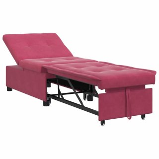 VidaXL Sofa Bed Czerwone wino 194 x 67 x 82 cm Aksamit