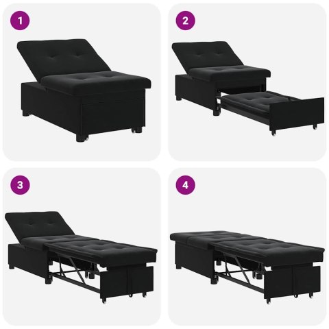 VidaXL Sofa Bed Czarny 194 x 67 x 82 cm Aksamit