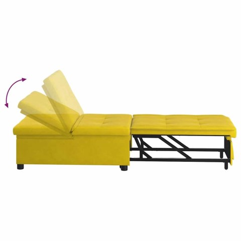 VidaXL Sofa Bed Żółty 194 x 67 x 82 cm Aksamit