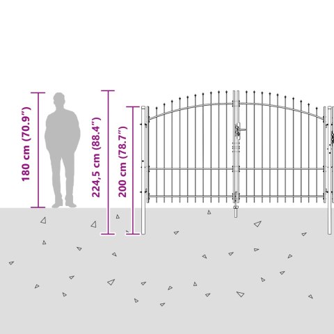 Brama ogrodowa Czarny 175 x 400 cm Lumarko!