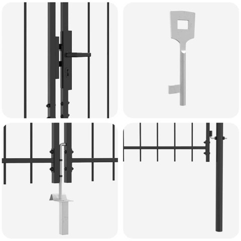 Brama ogrodowa Z blokadą Szary 100 x 300 cm Stal Lumarko!