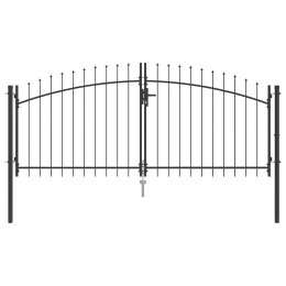 Brama ogrodowa Z blokadą Szary 150 x 300 cm Stal Lumarko!