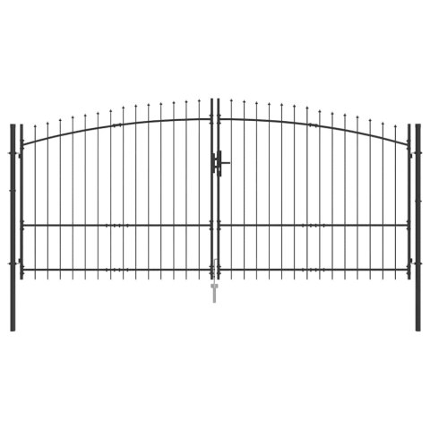 Brama ogrodowa Z blokadą Szary 175 x 400 cm Stal Lumarko!