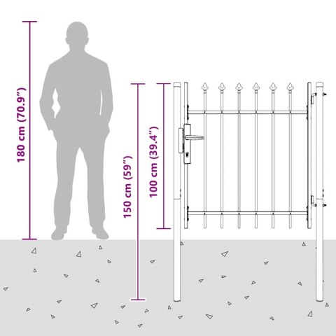 Brama ogrodzeniowa Szary 100 x 100 cm Stal Pokryta Proskiem Lumarko!