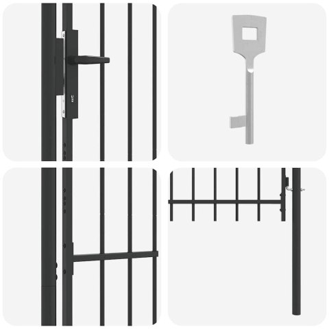 Brama ogrodzeniowa Szary 100 x 150 cm Stal Pokryta Proskiem Lumarko!