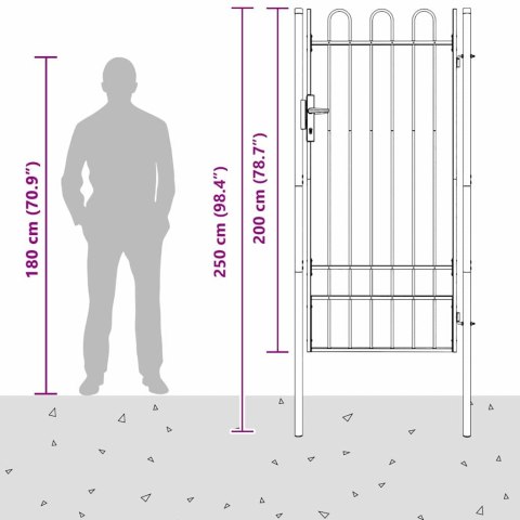 Brama ogrodzeniowa Szary 100 x 200 cm Stal Pokryta Proskiem Lumarko!