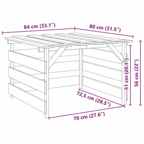 Garaż dla kosiarki automatycznej Brązowy 84 x 80 x 56 cm Lumarko!