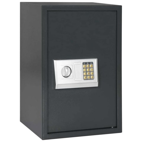 Sejf elektroniczny z półką Ciemnoszary 40x35x60 cm Stal Lumarko!