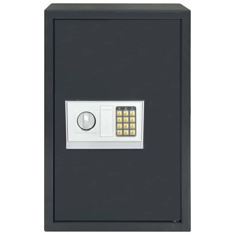 Sejf elektroniczny z półką Ciemnoszary 40x35x60 cm Stal Lumarko!