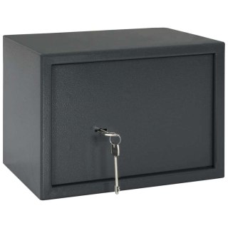 Sejf z zamkiem na klucz ciemnoszary 25x35x25 cm stalowy Lumarko!
