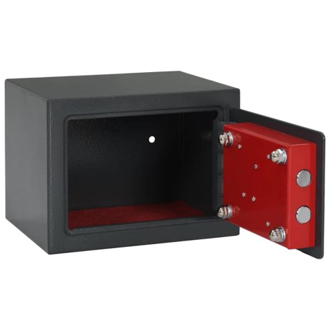 Skrzynka Z Zamykiem Na Klucz Ciemnoszara 17x23x17 cm Stal Lumarko!