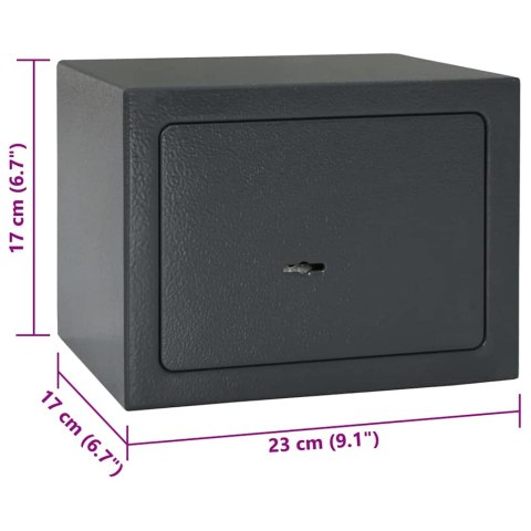 Skrzynka Z Zamykiem Na Klucz Ciemnoszara 17x23x17 cm Stal Lumarko!