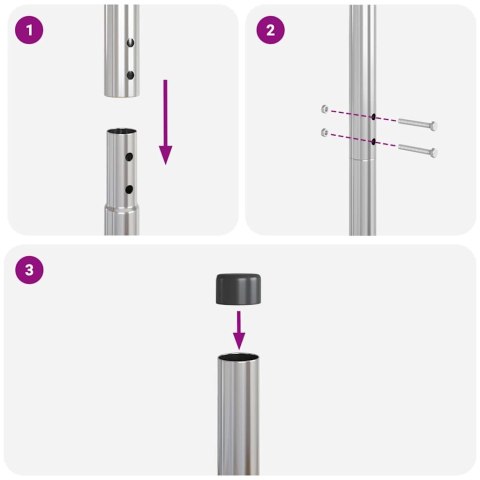 Słupki ogrodzeniowe 12 pcs Srebrny 180 cm Lumarko!