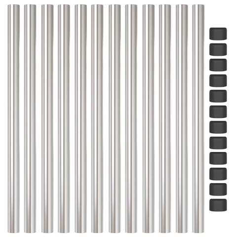 Słupki ogrodzeniowe 12 pcs Srebrny 90 cm Lumarko!