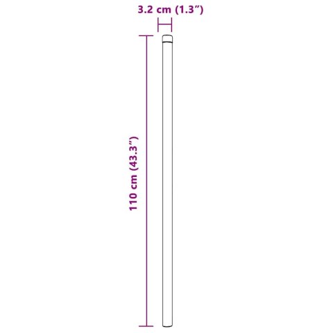 Słupek ogrodzeniowy. 12 szt. Szary 110 cm