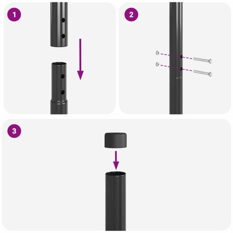 Słupki ogrodzeniowe 12 pcs Szary 180 cm Stal Malowana Proszkowo Lumarko!