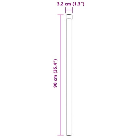 Słupek ogrodzeniowy. 12 szt. Szary 90 cm