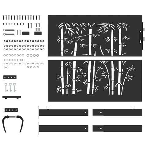 Brama ogrodowa, Bramka ogrodowa 105x75 cm z cortenu w designie bambusowym Lumarko!