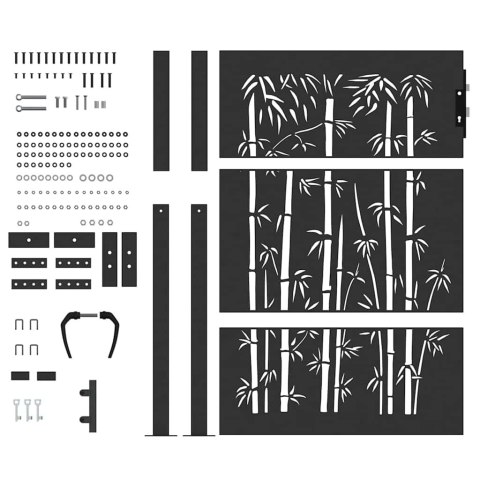 Brama ogrodowa, Bramka ogrodowa 105x75 cm z cortenu w designie bambusowym Lumarko!