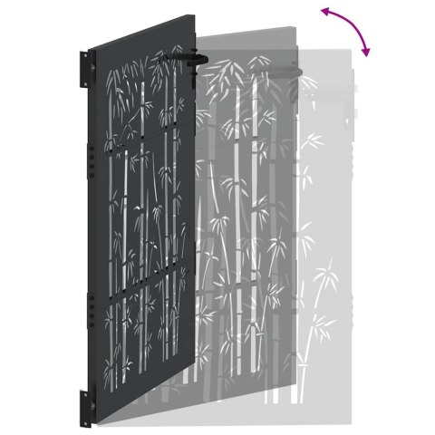 Brama ogrodowa, Bramka ogrodowa 105x75 cm z cortenu w designie bambusowym Lumarko!