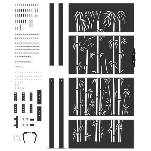 Brama ogrodowa, Bramka ogrodowa 105x75 cm z cortenu w designie bambusowym Lumarko!