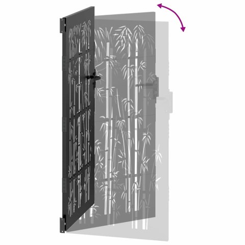 Brama ogrodowa, Bramka ogrodowa 105x75 cm z cortenu w designie bambusowym Lumarko!