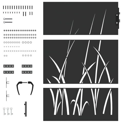 Brama ogrodowa, Bramka ogrodowa 85x150 cm ze stali Corten, design trawowy Lumarko!