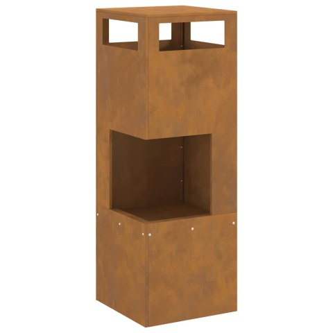 Ognisko kwadratowe 35x35x100 cm ze stali na zewnątrz Lumarko!