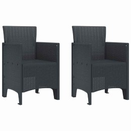 Krzesło Ogrodowe 2 pcs Antracyt 53 x 49 x 85 cm PP Lumarko!