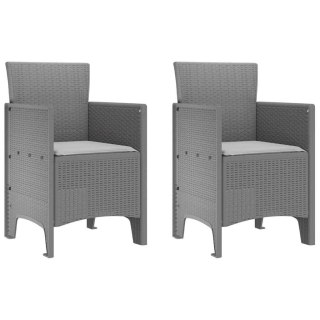 Krzesło Ogrodowe 2 pcs Jasnoszary 53 x 49 x 85 cm PP Lumarko!