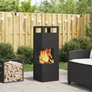 Ognisko Kwadratowe Czarne 35x35x100 cm Stal Lumarko!
