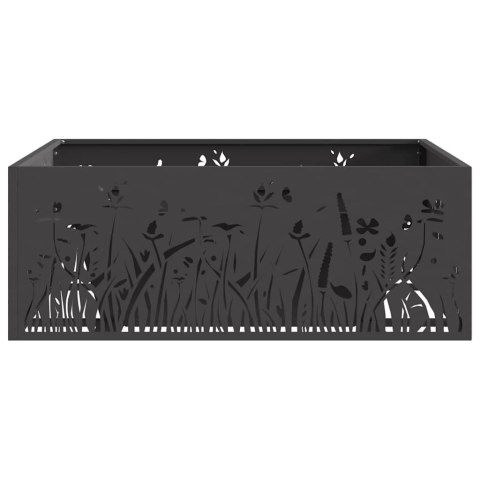 Ognisko Kwadratowe Czarne 80x80x30 cm Stal Lumarko!