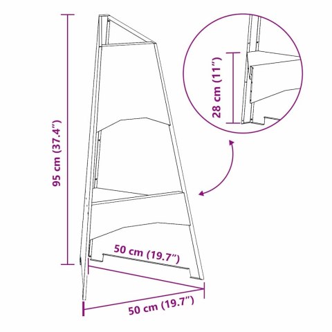 Ognisko Piramida Czarna 50x45x95 cm Stal Lumarko!