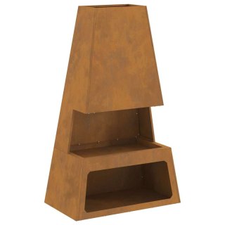 Palenisko z miejscem na drewno 60x35x100 cm ze stali odpornej na warunki atmosferyczne Lumarko!