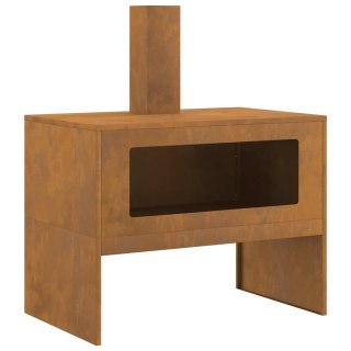 Piecyk ogrodowy z kominem 80x50x96 cm Stal zwietrzała Lumarko!