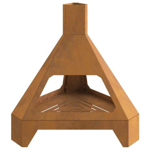 Kominek z kominami vidaXL 50x43x52 cm ze stali odpornej na warunki atmosferyczne Lumarko!