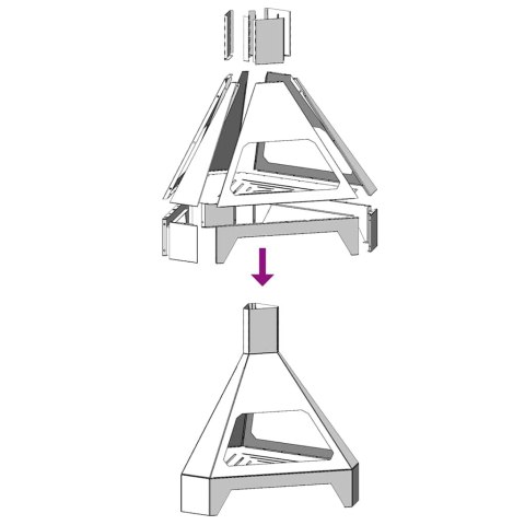 Kominek z kominami vidaXL 50x43x52 cm ze stali odpornej na warunki atmosferyczne Lumarko!
