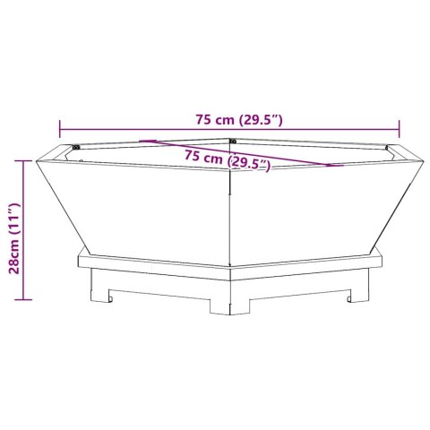 Ognisko hexagonalne Czarny 75x75x28 cm Stal Lumarko!