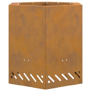 Bezdymny Ognisko Sześciokątne 48x48x51 cm Stal Wietrzejąca Lumarko!