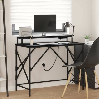 Biurko Czarny dąb 100 x 50 x 86.5 cm Materiał drewnopochodny Lumarko!
