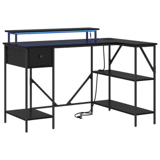 Biurko Czarny dąb 120 x 79 x 86.5 cm Materiał drewnopochodny Lumarko!