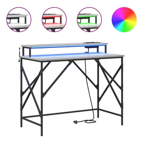Biurko z przechowywaniem Szary dąb sonoma 100 x 50 x 86.5 cm Lumarko!